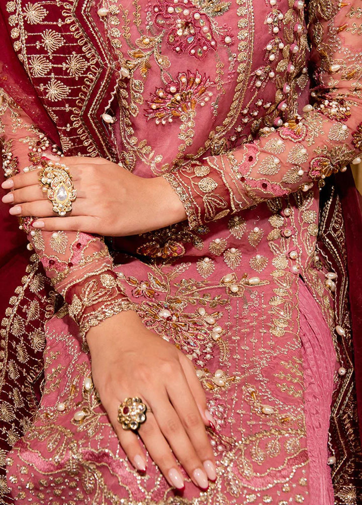 Dastaan By Maria Osama Khan Embroidered Organza Suits Unstitched 3 Piece Zari - Luxury Collection