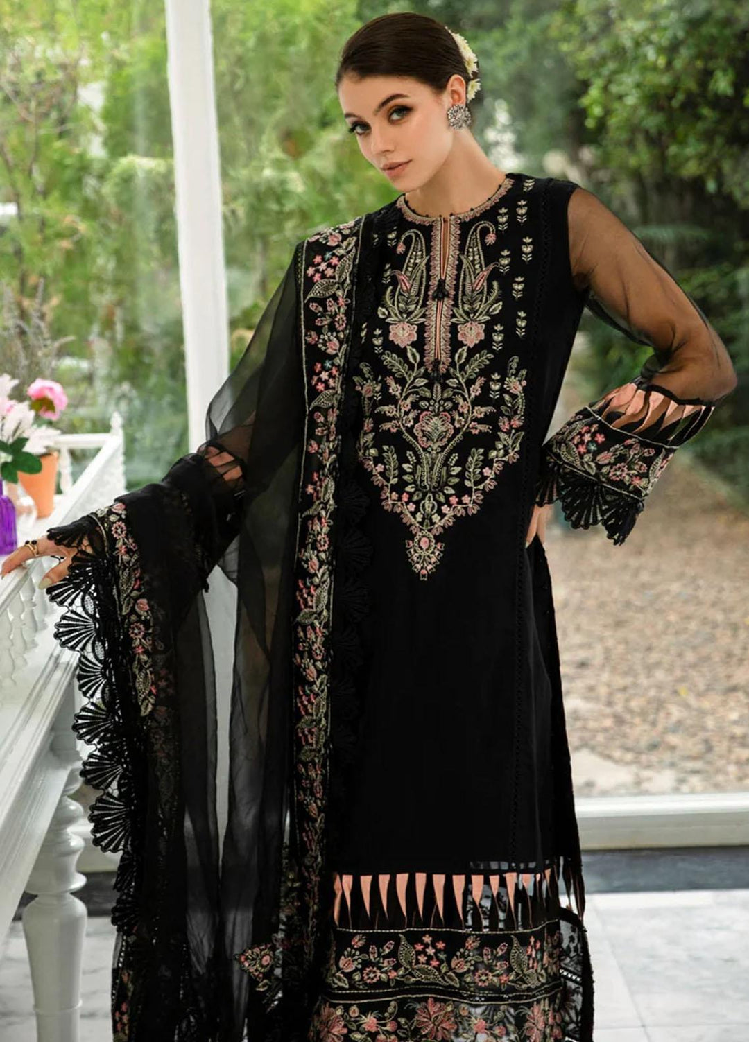 Dastaan By Meeral Embroidered Organza Suits Unstitched 3 Piece MRL24D Arisa - Formal Collection