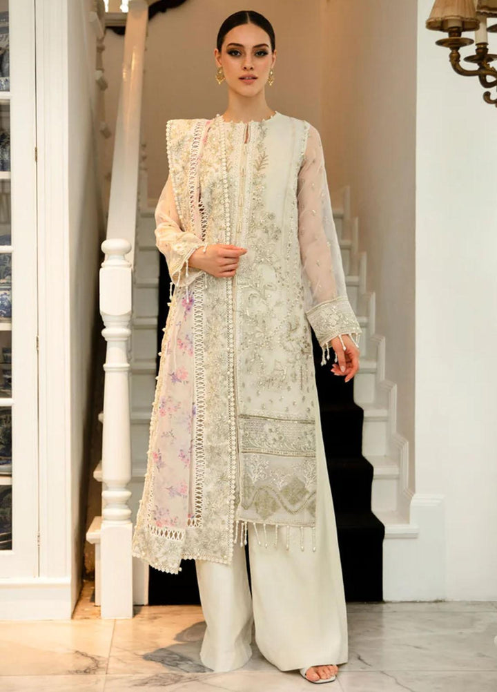 Dastaan By Meeral Embroidered Organza Suits Unstitched 3 Piece MRL24D Huns-e-Nazar - Formal Collection