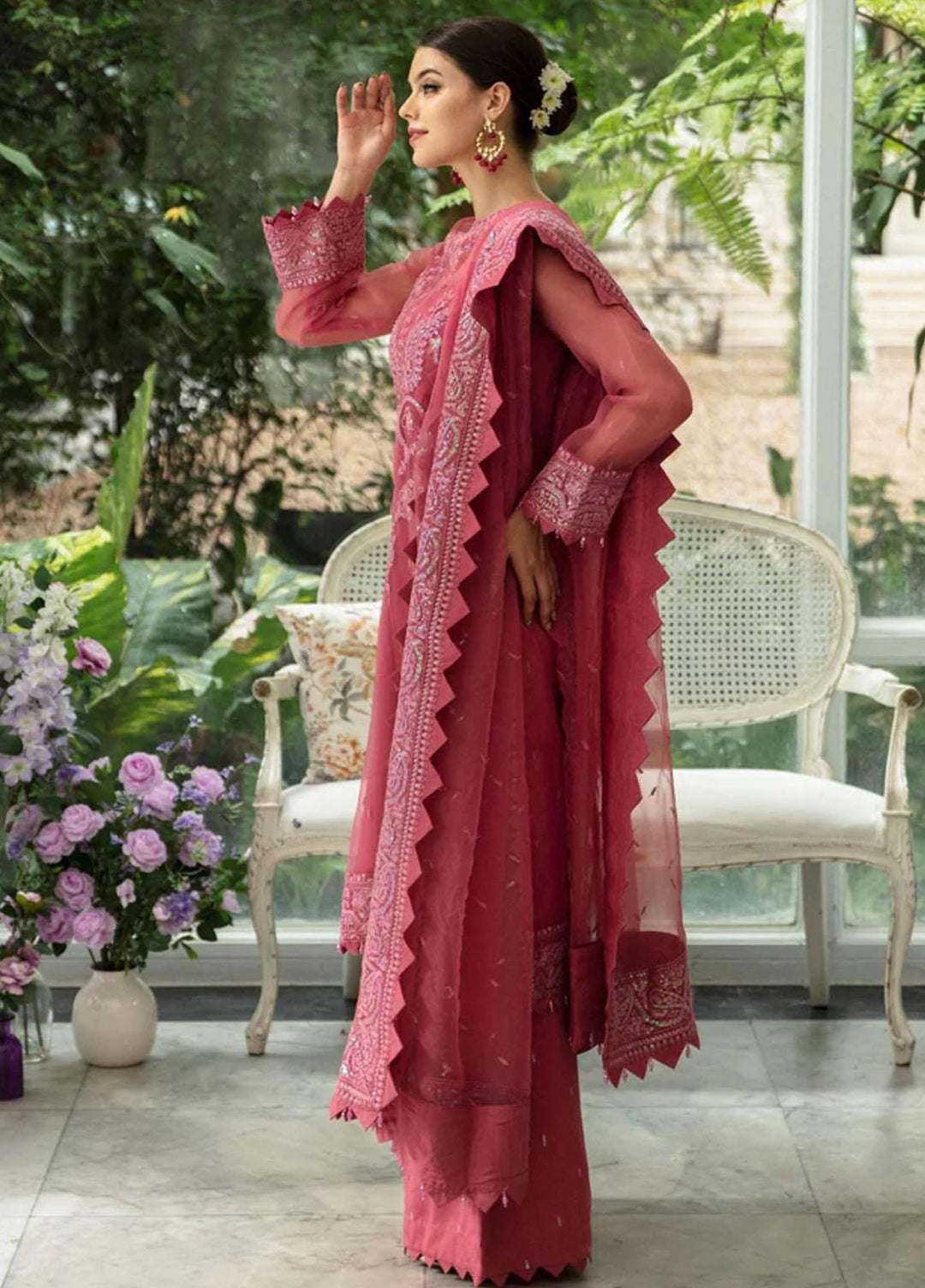 Dastaan By Meeral Embroidered Organza Suits Unstitched 3 Piece MRL24D Khushboo - Formal Collection