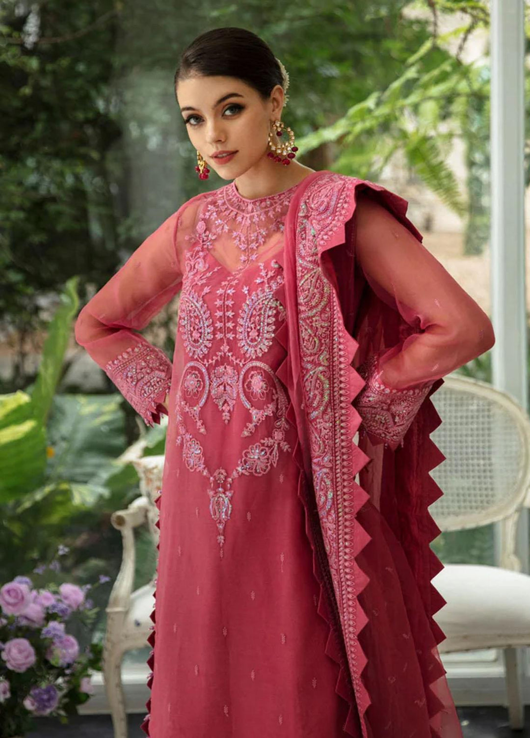 Dastaan By Meeral Embroidered Organza Suits Unstitched 3 Piece MRL24D Khushboo - Formal Collection