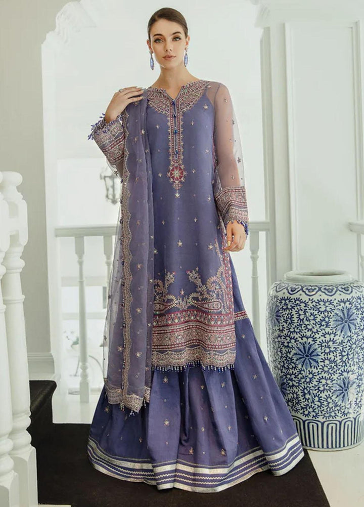 Dastaan By Meeral Embroidered Organza Suits Unstitched 3 Piece MRL24D Rang-e-Sukhn - Formal Collection