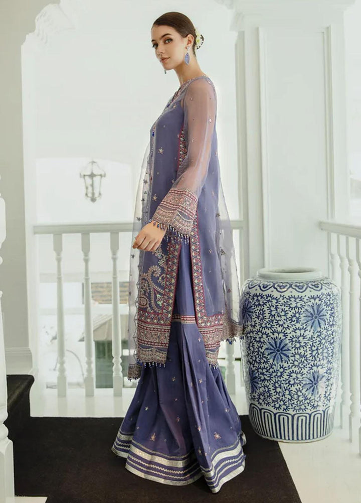 Dastaan By Meeral Embroidered Organza Suits Unstitched 3 Piece MRL24D Rang-e-Sukhn - Formal Collection