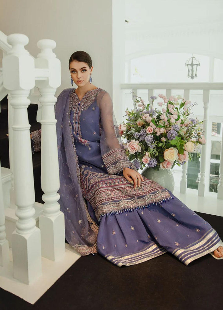 Dastaan By Meeral Embroidered Organza Suits Unstitched 3 Piece MRL24D Rang-e-Sukhn - Formal Collection