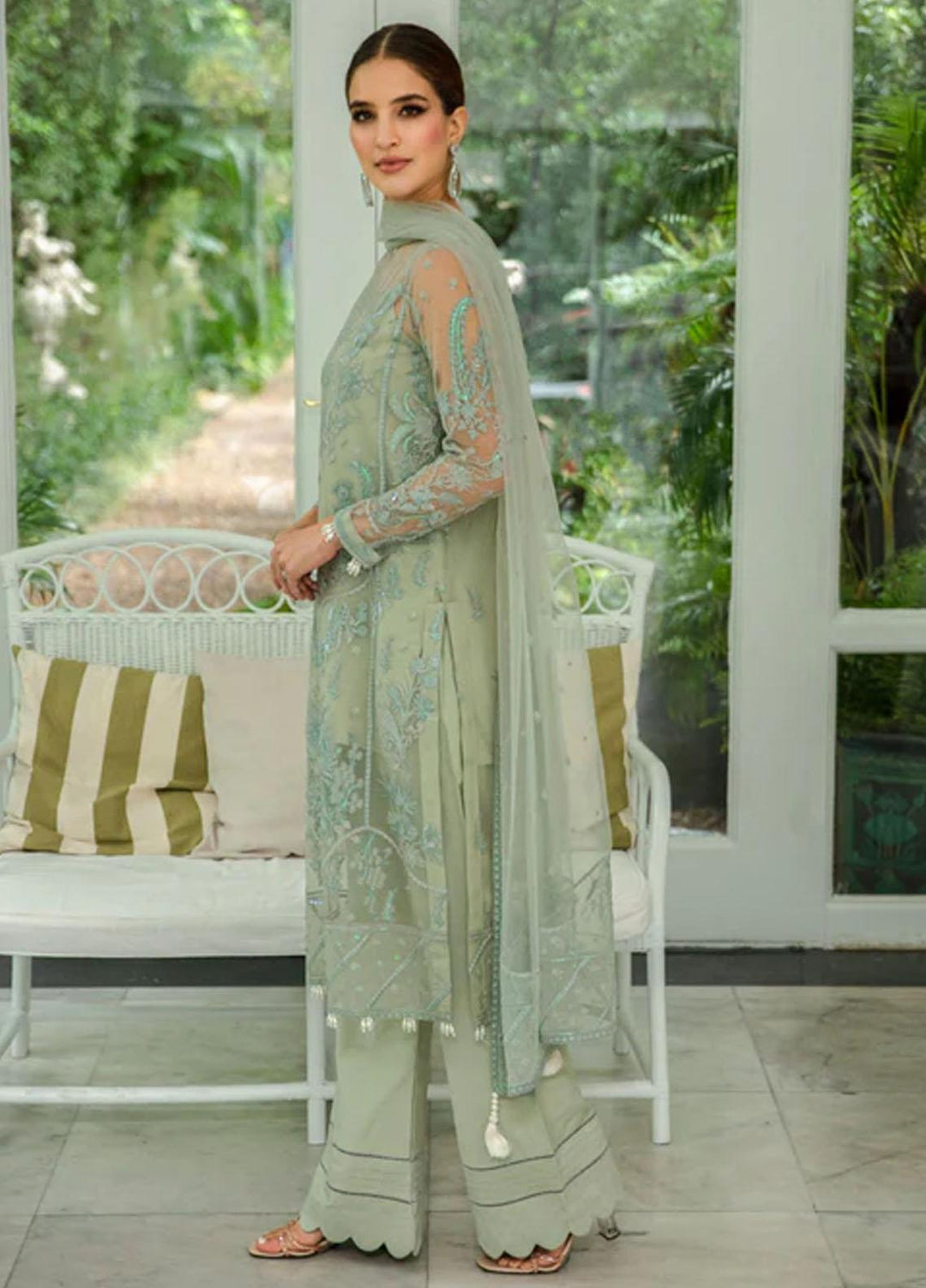 Dastaan By Meeral Embroidered Organza Suits Unstitched 3 Piece MRL24D Wafa - Formal Collection