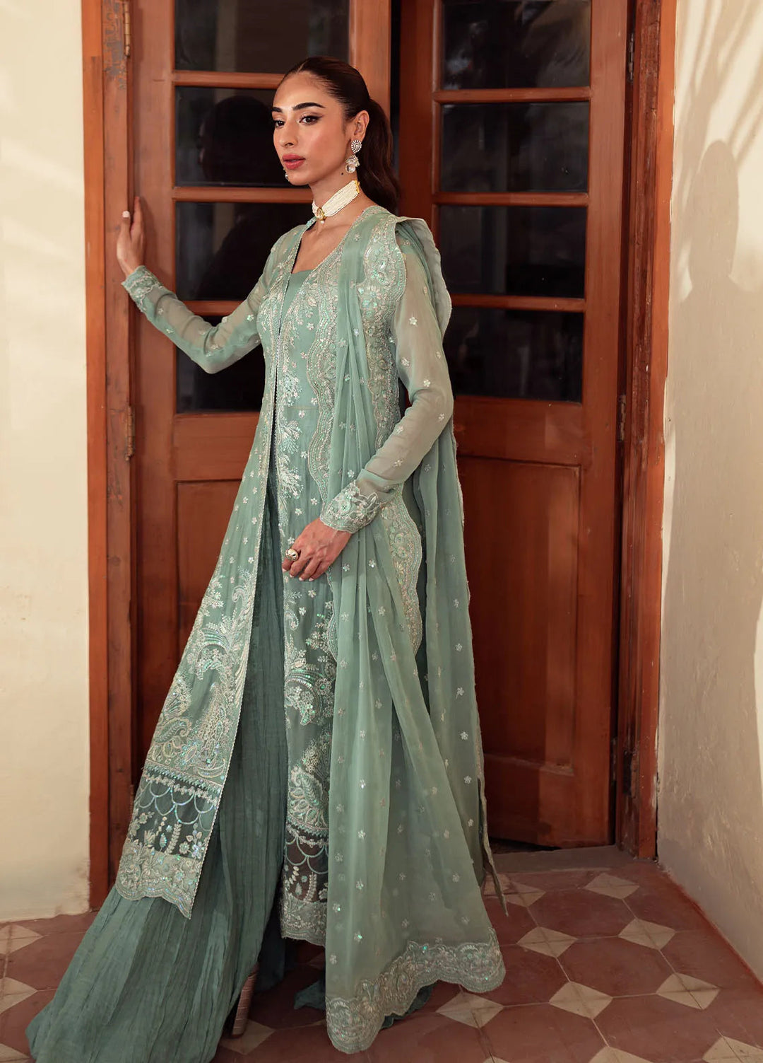 Dastaan By Neeshay Embroidered Chiffon Suit Unstitched 3 Piece NSH24DL Heer - Formal Collection