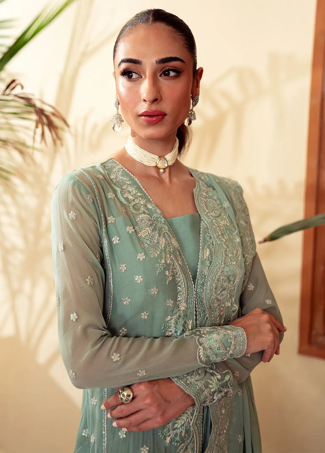 Dastaan By Neeshay Embroidered Chiffon Suit Unstitched 3 Piece NSH24DL Heer - Formal Collection