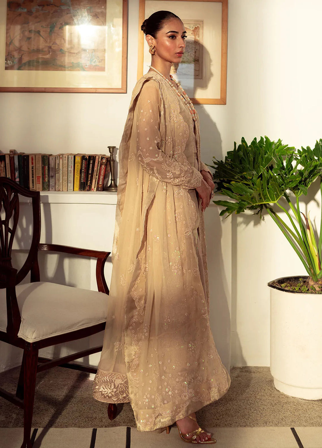Dastaan By Neeshay Embroidered Chiffon Suit Unstitched 3 Piece NSH24DL Naaz - Formal Collection