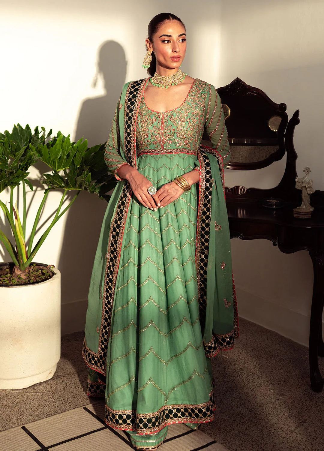 Dastaan By Neeshay Embroidered Chiffon Suit Unstitched 3 Piece NSH24DL Noreen - Formal Collection