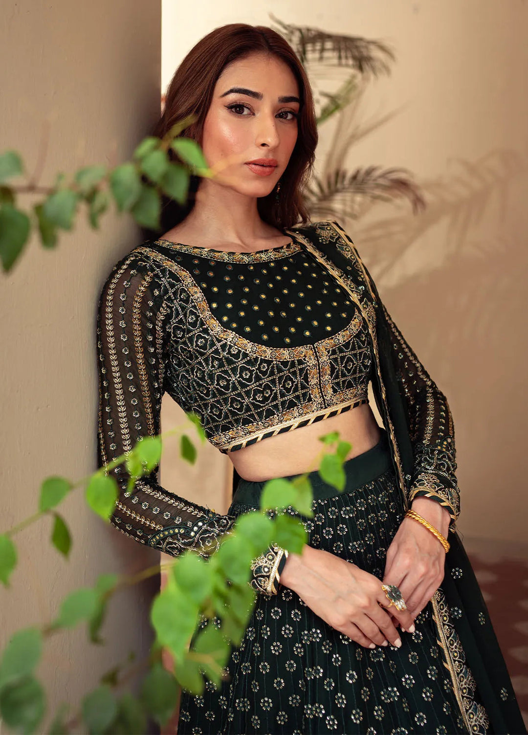 Dastaan By Neeshay Embroidered Chiffon Suit Unstitched 3 Piece NSH24DL Sheesh - Formal Collection
