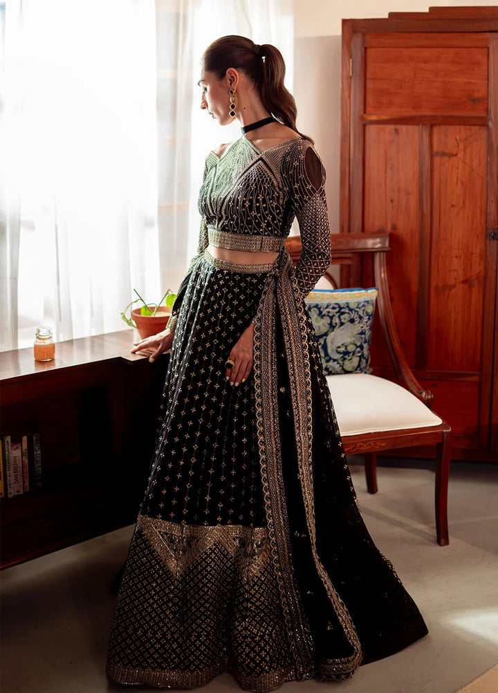 Dastaan By Neeshay Embroidered Chiffon Suit Unstitched 3 Piece NSH24DL Sunehri - Formal Collection