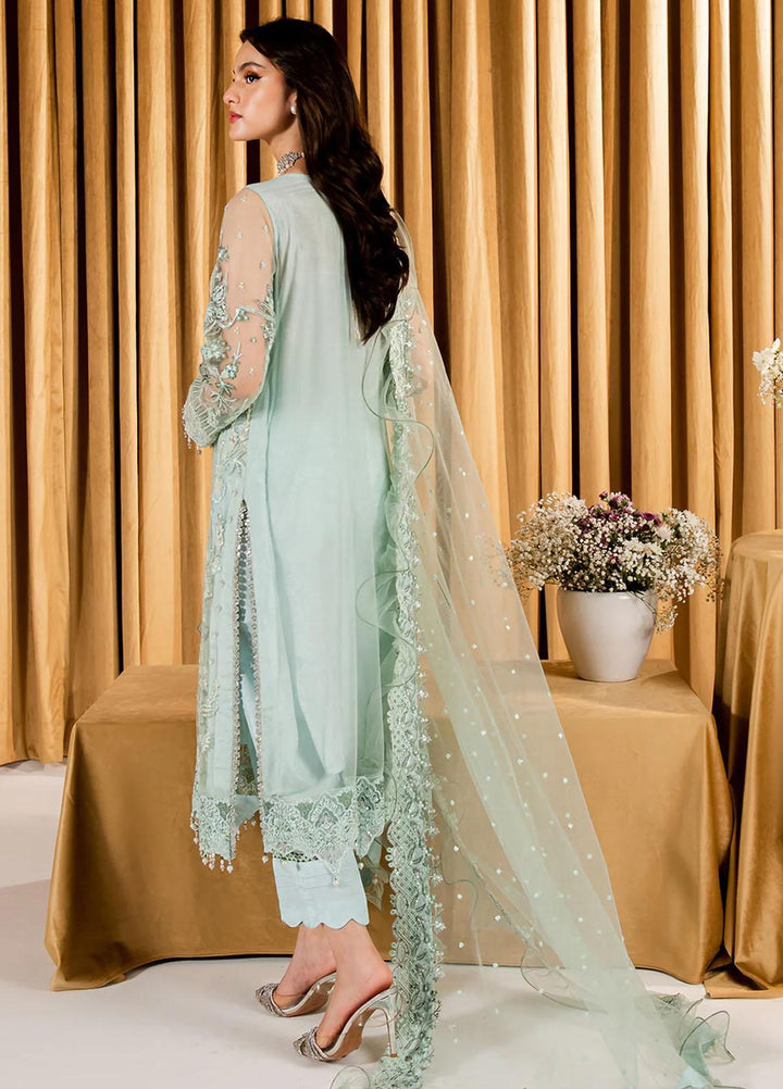 Dastaan By Neeshay Embroidered Net Suits Unstitched 3 Piece NSH23D Sabz mehfil - Festive Collection