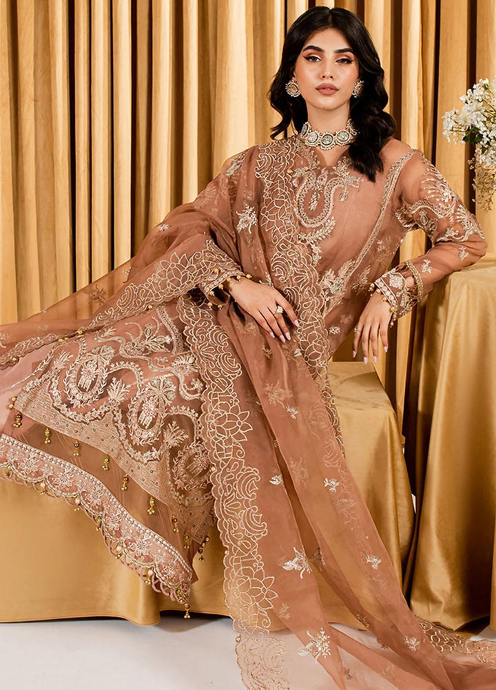 Dastaan By Neeshay Embroidered Organza Suits Unstitched 3 Piece NSH23D Shireen - Festive Collection