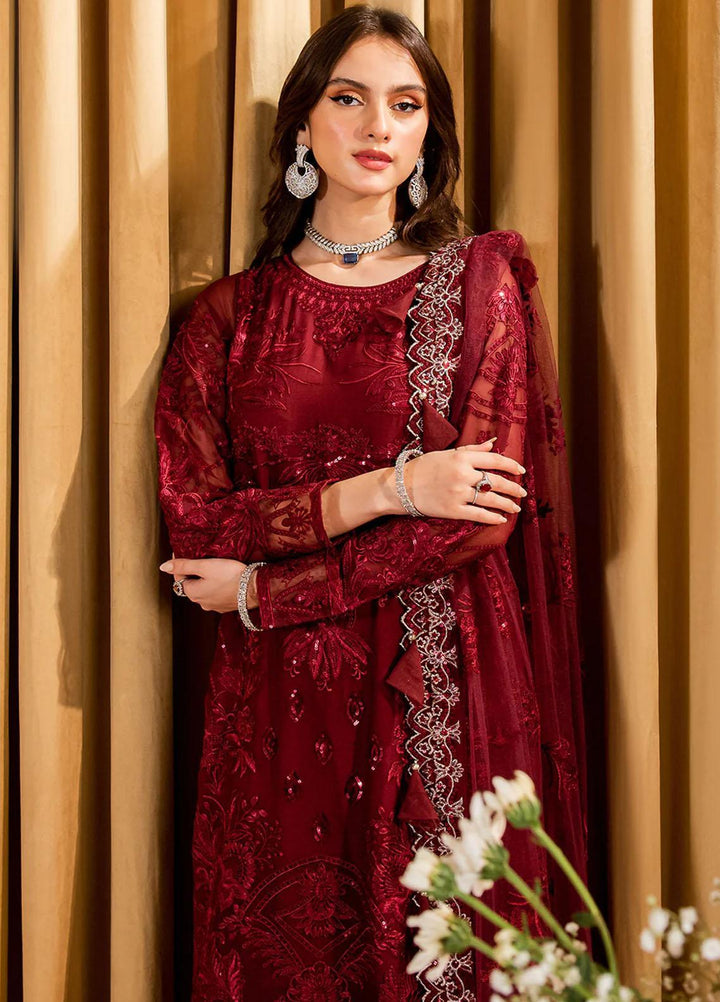 Dastaan By Neeshay Embroidered Chiffon Suits Unstitched 3 Piece NSH23D Saraab - Festive Collection