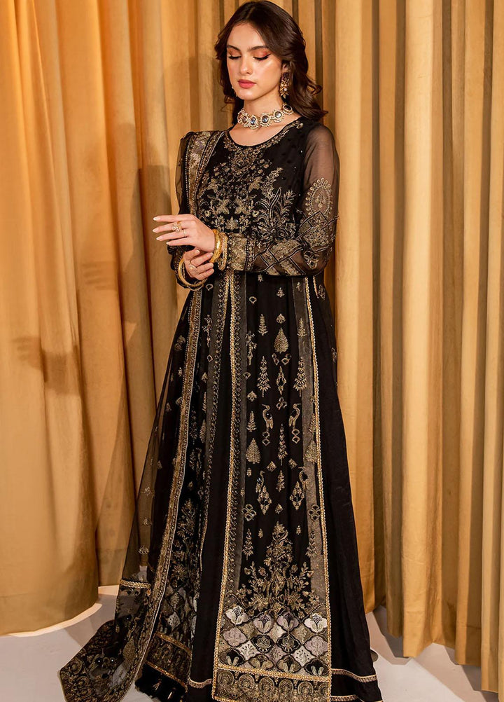 Dastaan By Neeshay Embroidered Chiffon Suits Unstitched 3 Piece NSH23D Noor e shab - Festive Collection