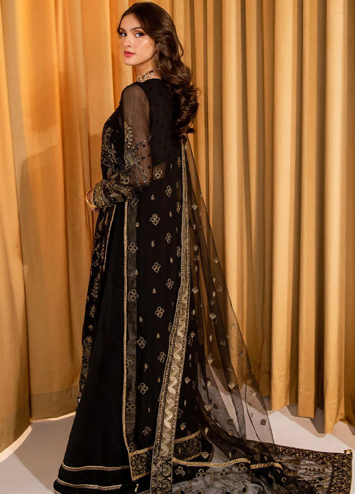 Dastaan By Neeshay Embroidered Chiffon Suits Unstitched 3 Piece NSH23D Noor e shab - Festive Collection