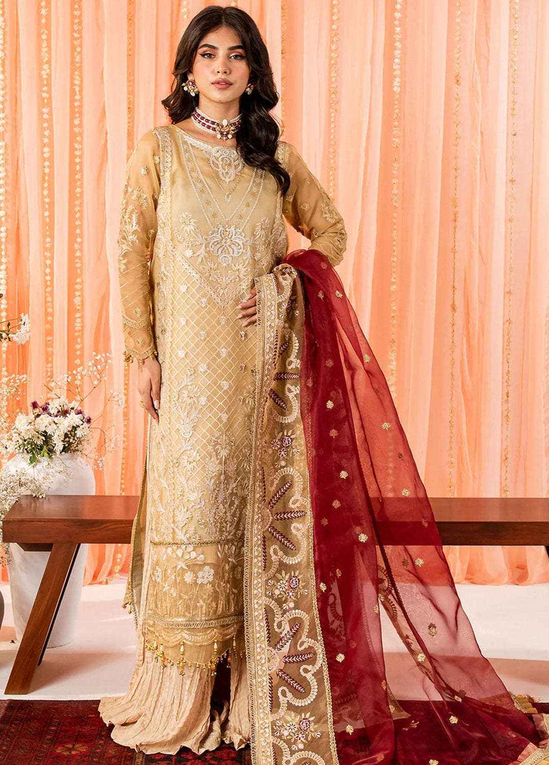 Dastaan By Neeshay Embroidered Organza Suits Unstitched 3 Piece NSH23D Zohra - Festive Collection