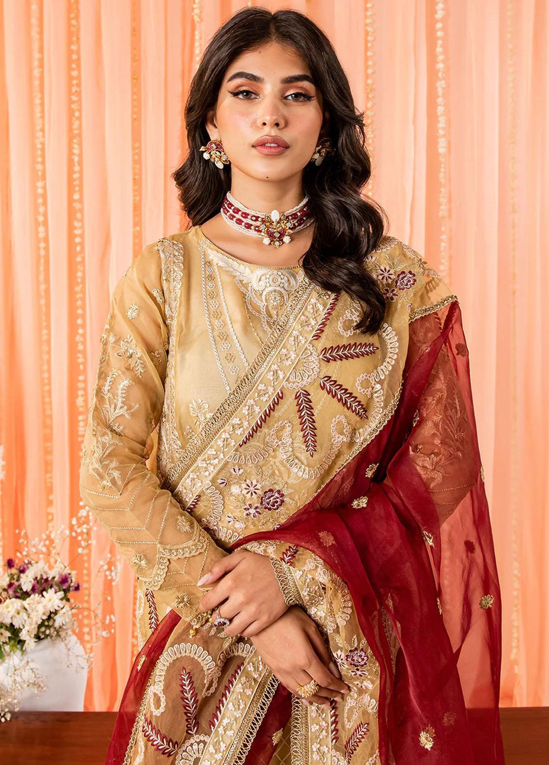 Dastaan By Neeshay Embroidered Organza Suits Unstitched 3 Piece NSH23D Zohra - Festive Collection