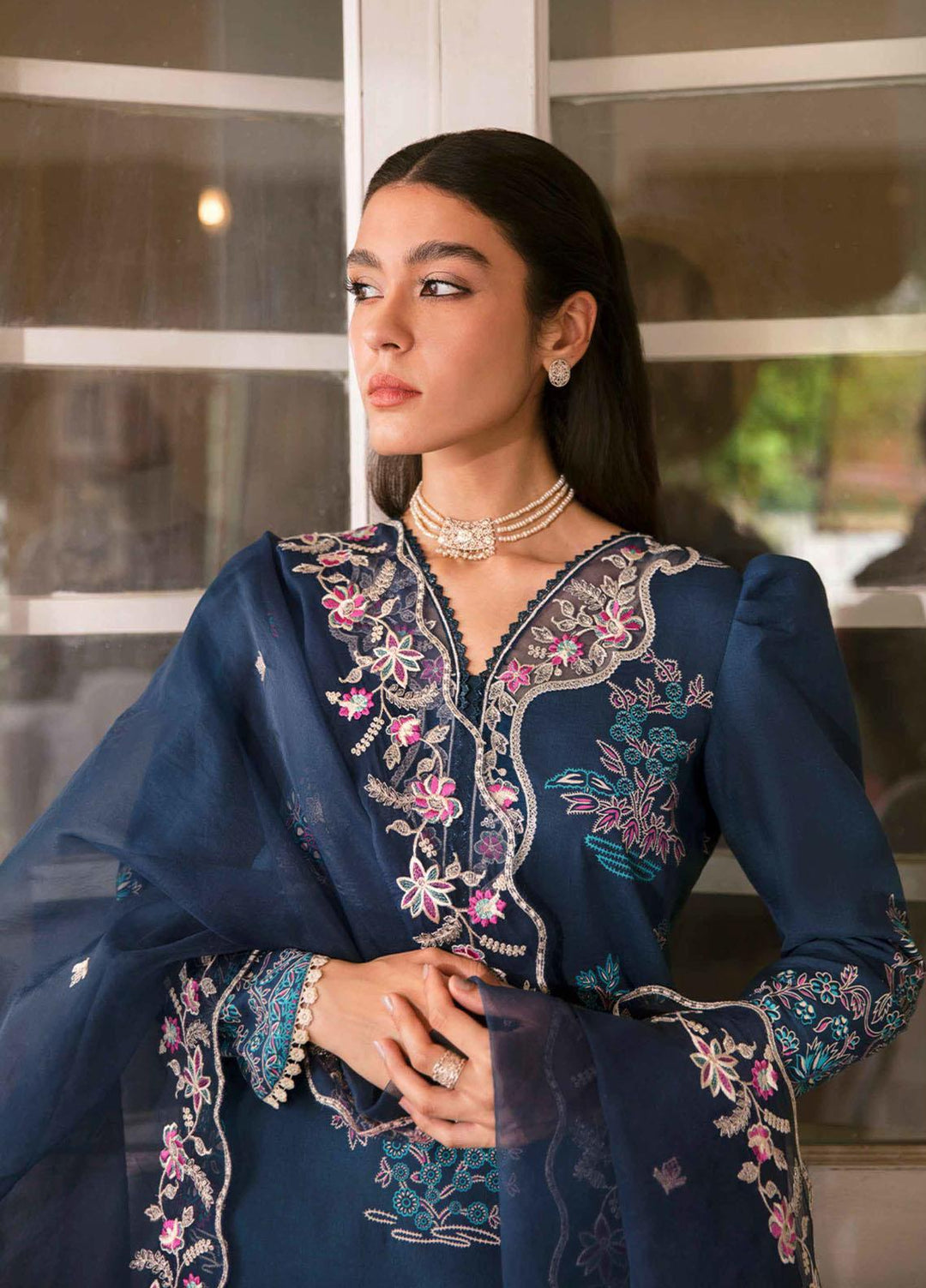 Dastaan By Seran Embroidered Lawn Suits Unstitched 3 Piece SRN23DA D-08 Roshanara - Festive Collection