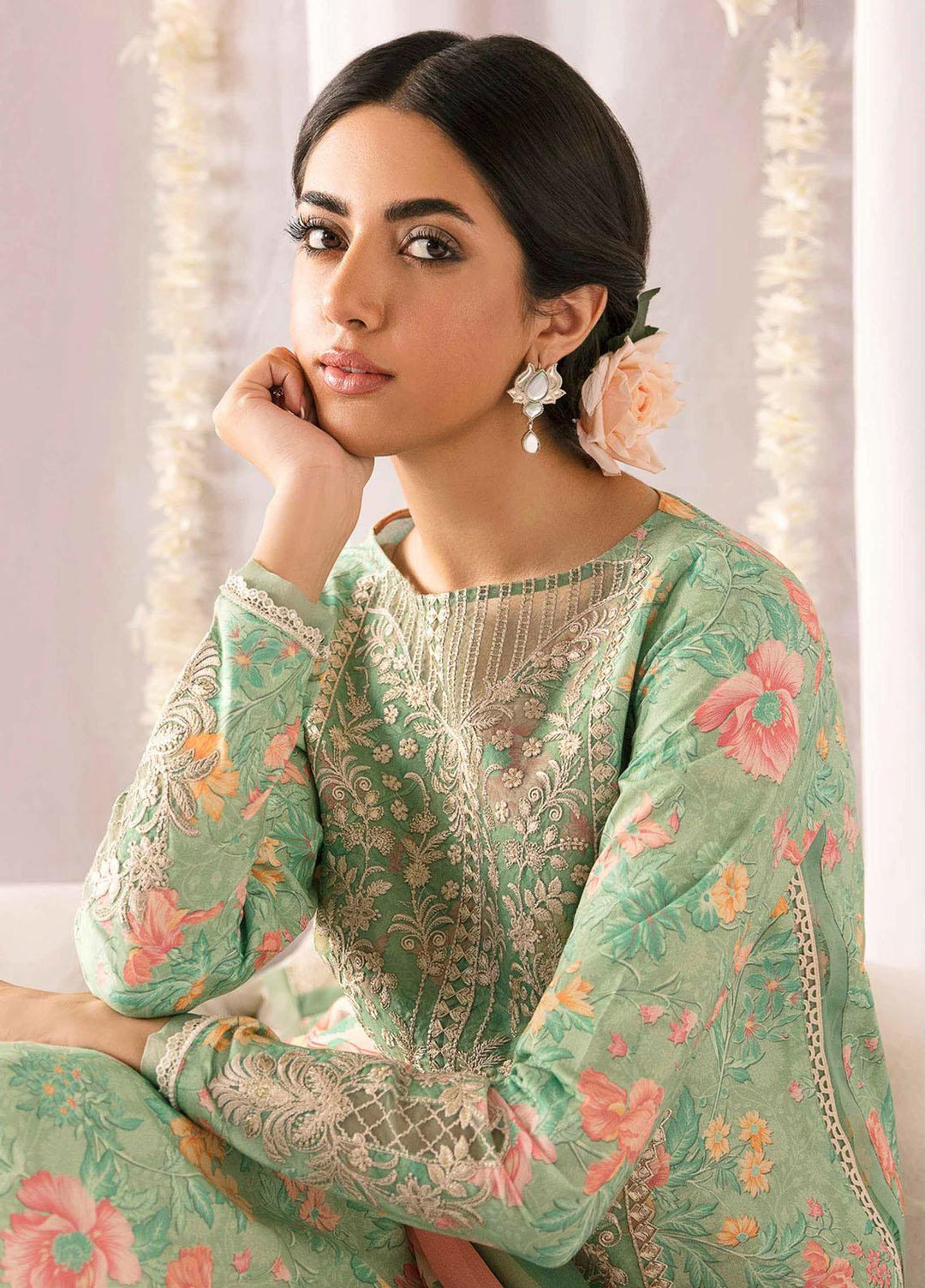 Dastaan By Seran Embroidered Lawn Suits Unstitched 3 Piece SRN23DA D-10 Zoya - Festive Collection
