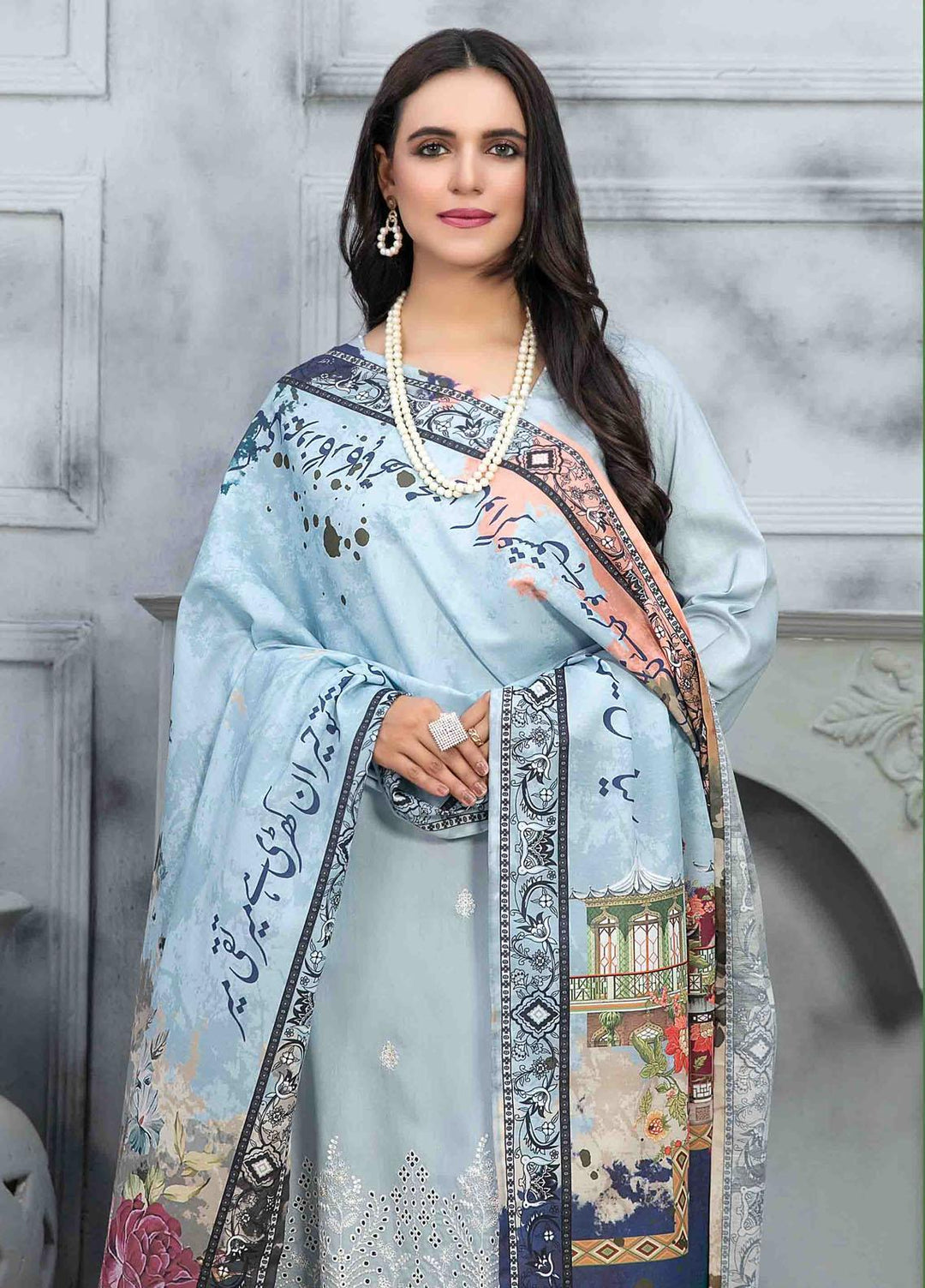 Dastaan By Tawakkal Fabrics Embroidered  Suits Unstitched 3 Piece TWF23DN D-9849 - Formal Collection