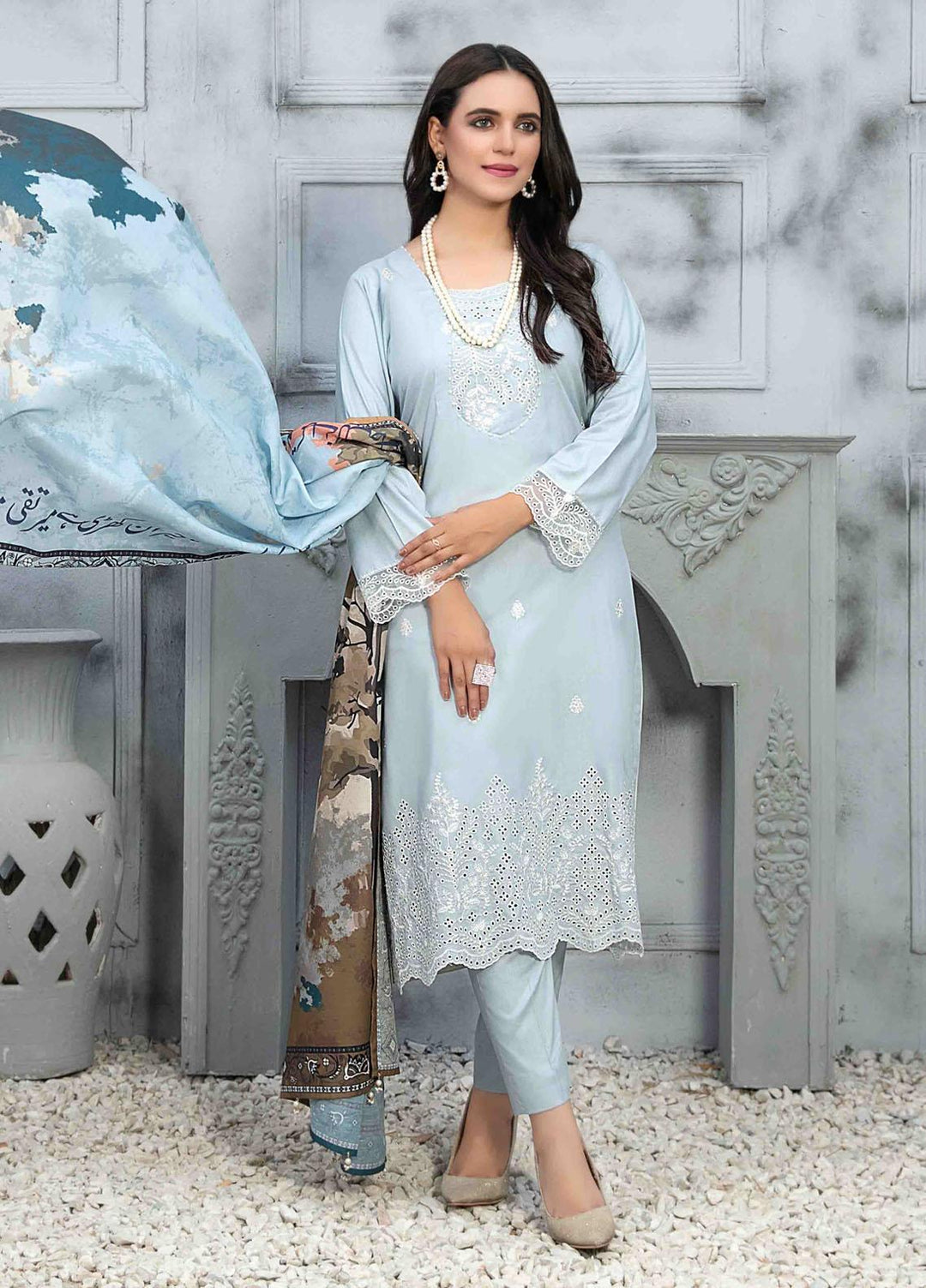 Dastaan By Tawakkal Fabrics Embroidered  Suits Unstitched 3 Piece TWF23DN D-9849 - Formal Collection