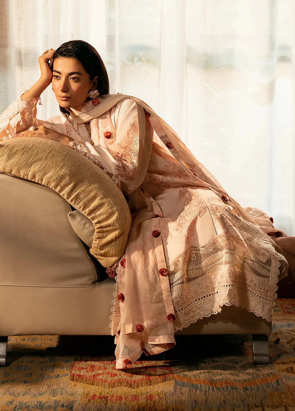 Dastak by Izel Embroidered Lawn Suits Unstitched 3 Piece IZL25D Aarzoo - Summer Collection