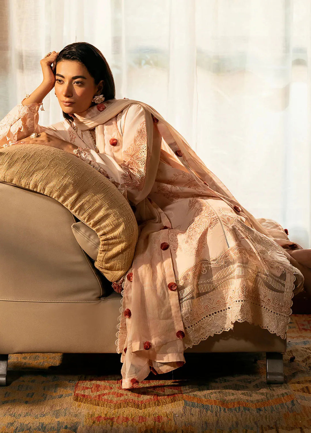 Dastak by Izel Embroidered Lawn Suits Unstitched 3 Piece IZL25D Aarzoo - Summer Collection