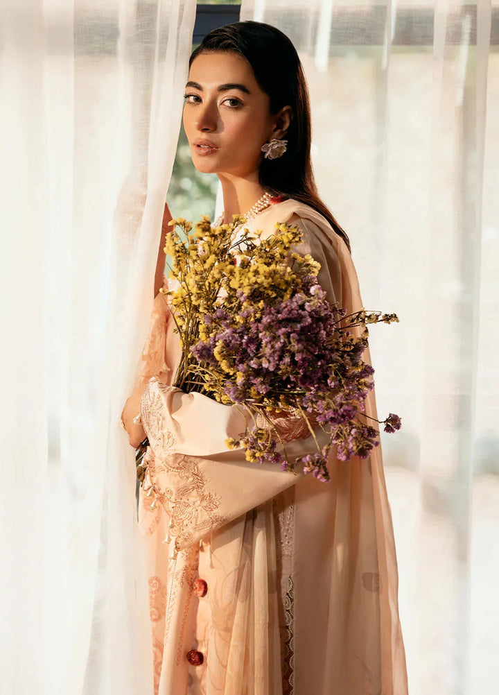 Dastak by Izel Embroidered Lawn Suits Unstitched 3 Piece IZL25D Aarzoo - Summer Collection