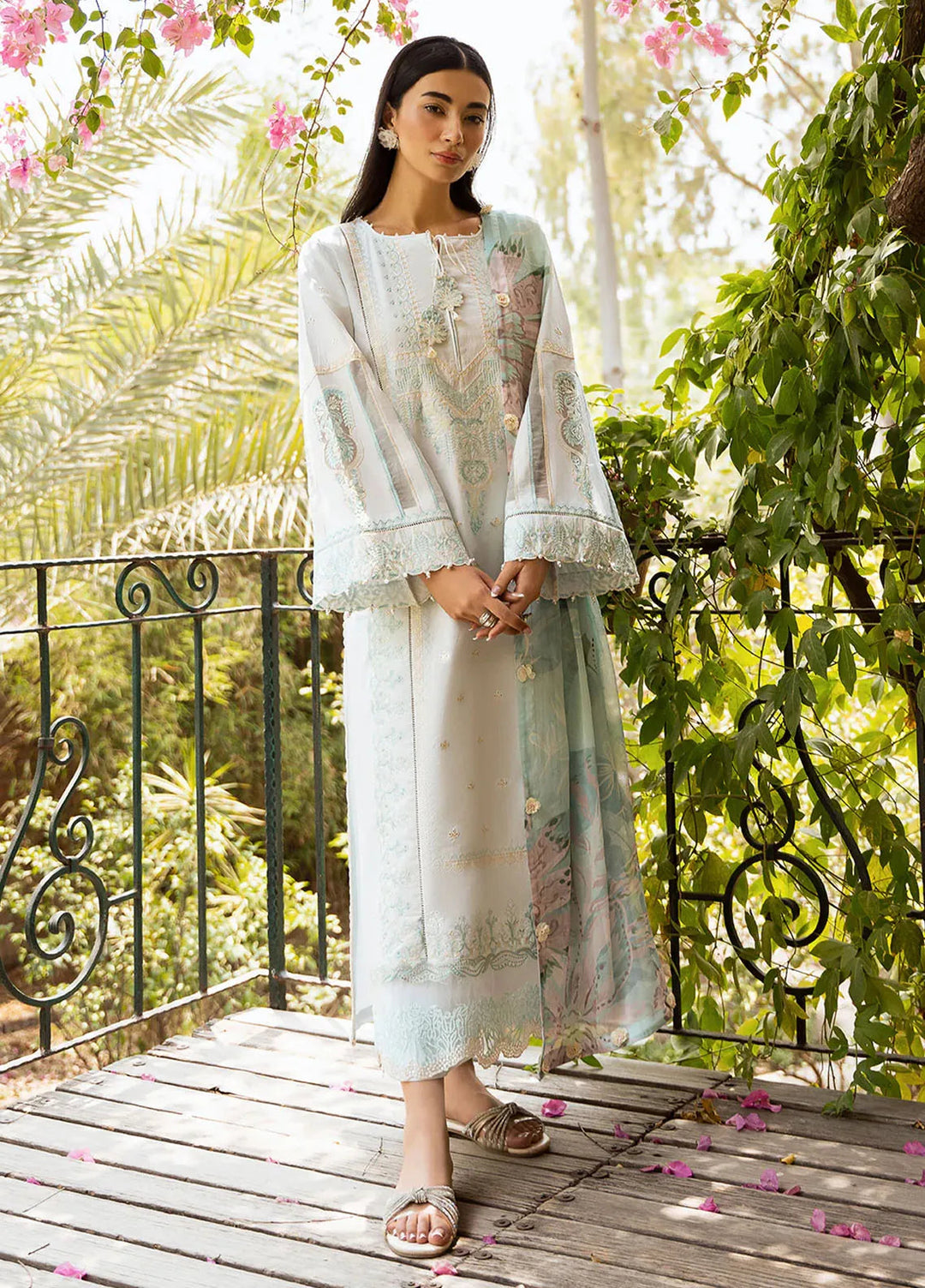 Dastak by Izel Embroidered Lawn Suits Unstitched 3 Piece IZL25D Falak - Summer Collection