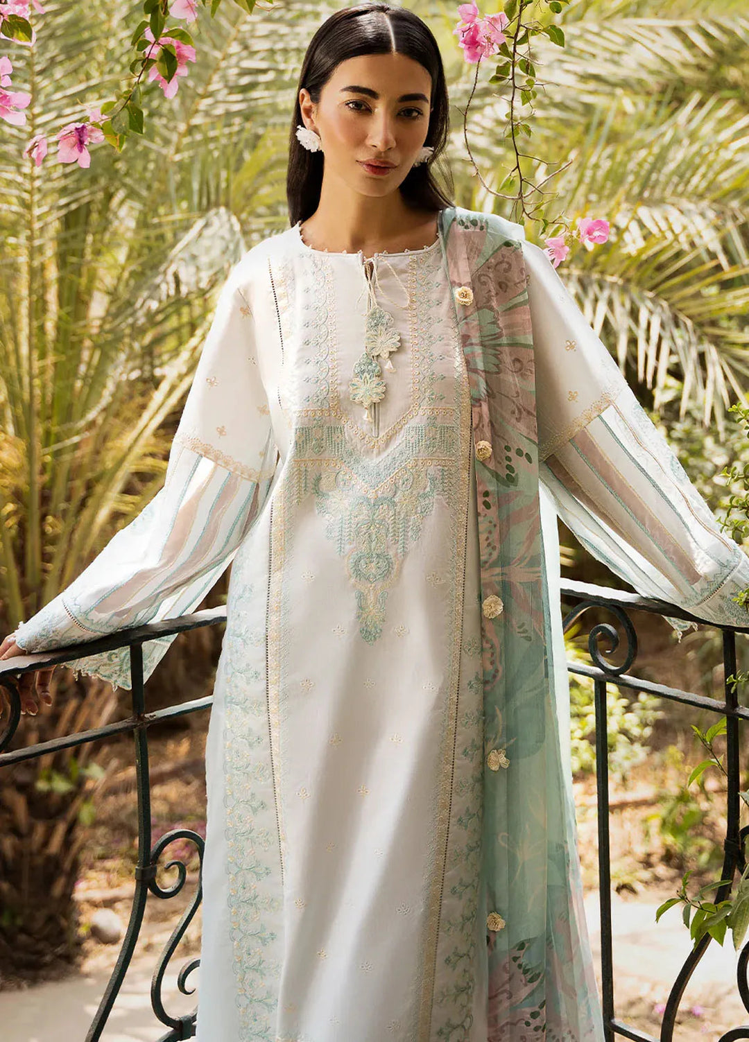 Dastak by Izel Embroidered Lawn Suits Unstitched 3 Piece IZL25D Falak - Summer Collection