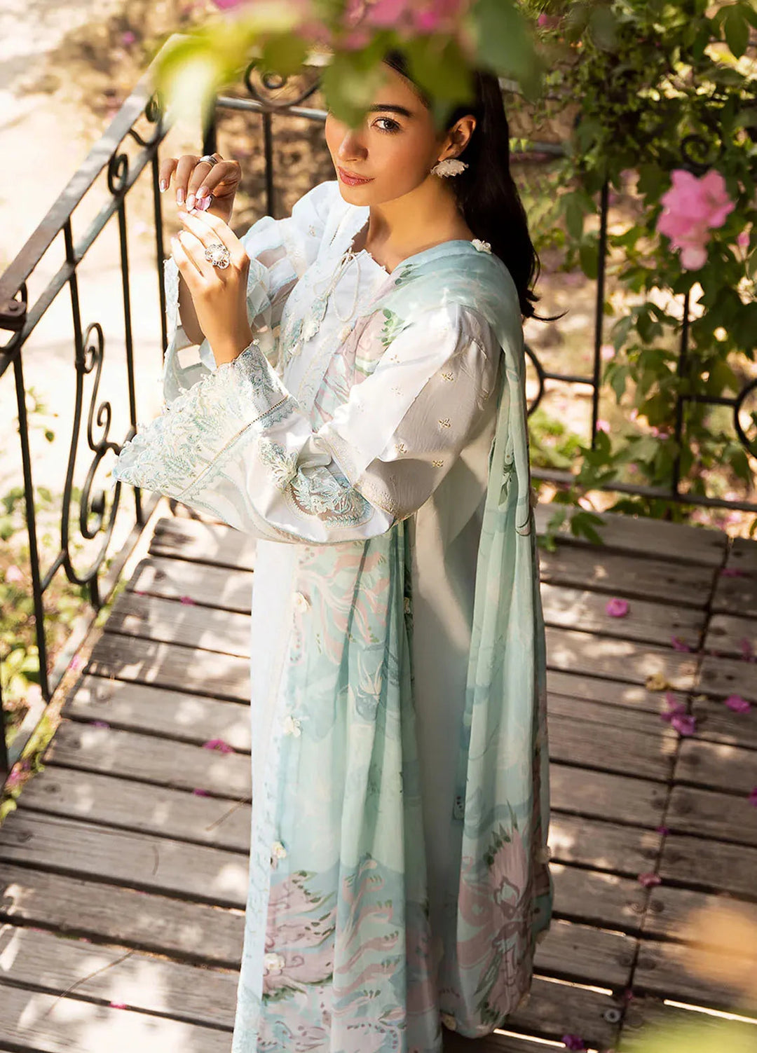 Dastak by Izel Embroidered Lawn Suits Unstitched 3 Piece IZL25D Falak - Summer Collection