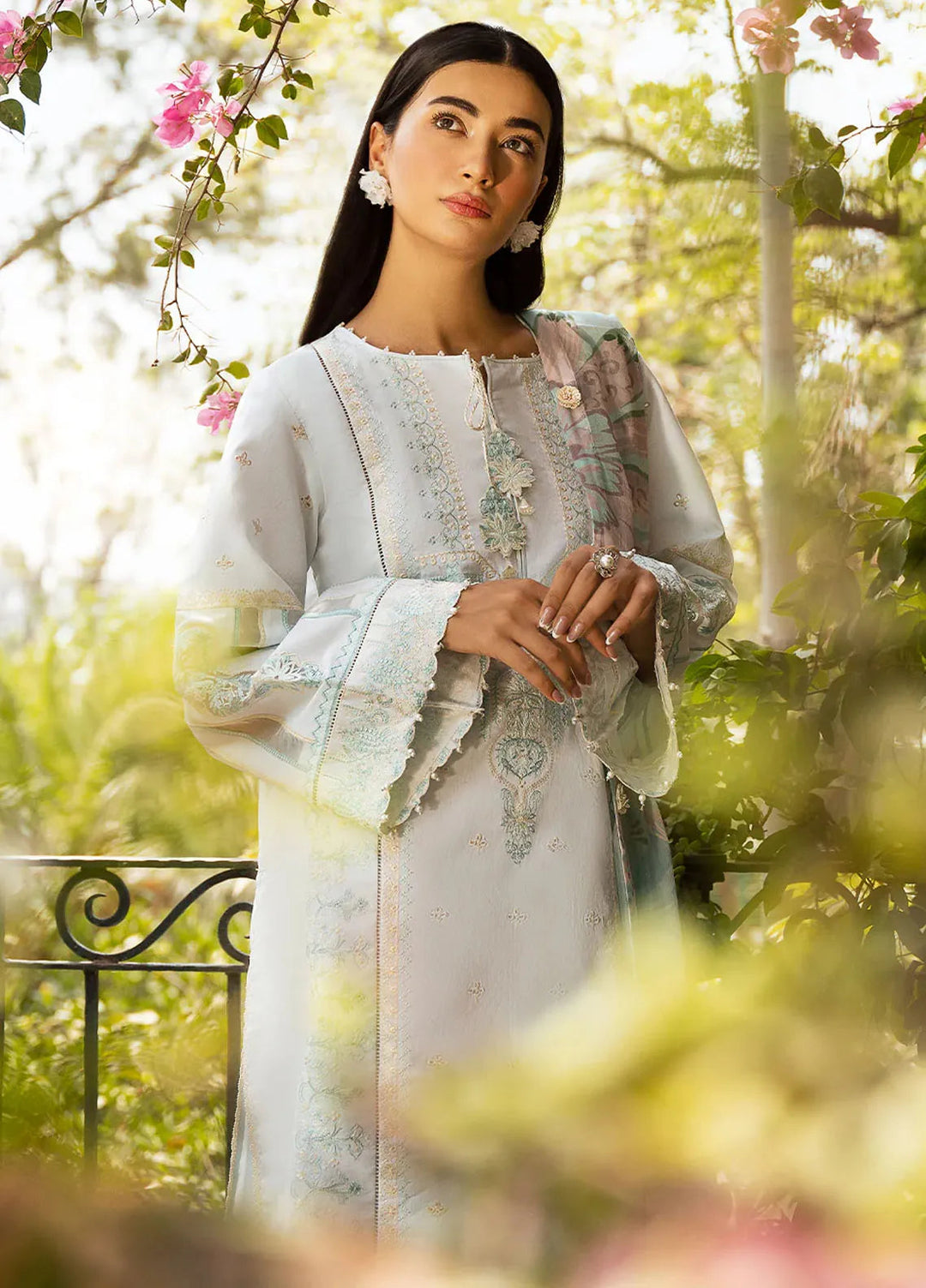 Dastak by Izel Embroidered Lawn Suits Unstitched 3 Piece IZL25D Falak - Summer Collection