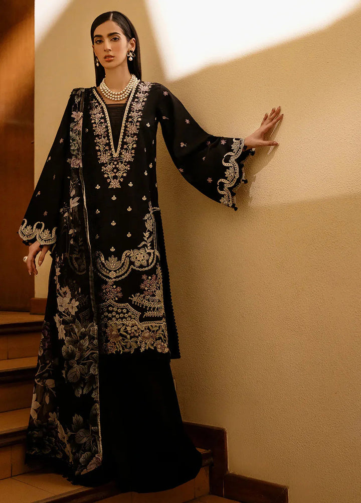 Dastak by Izel Embroidered Lawn Suits Unstitched 3 Piece IZL25D Qalah - Summer Collection