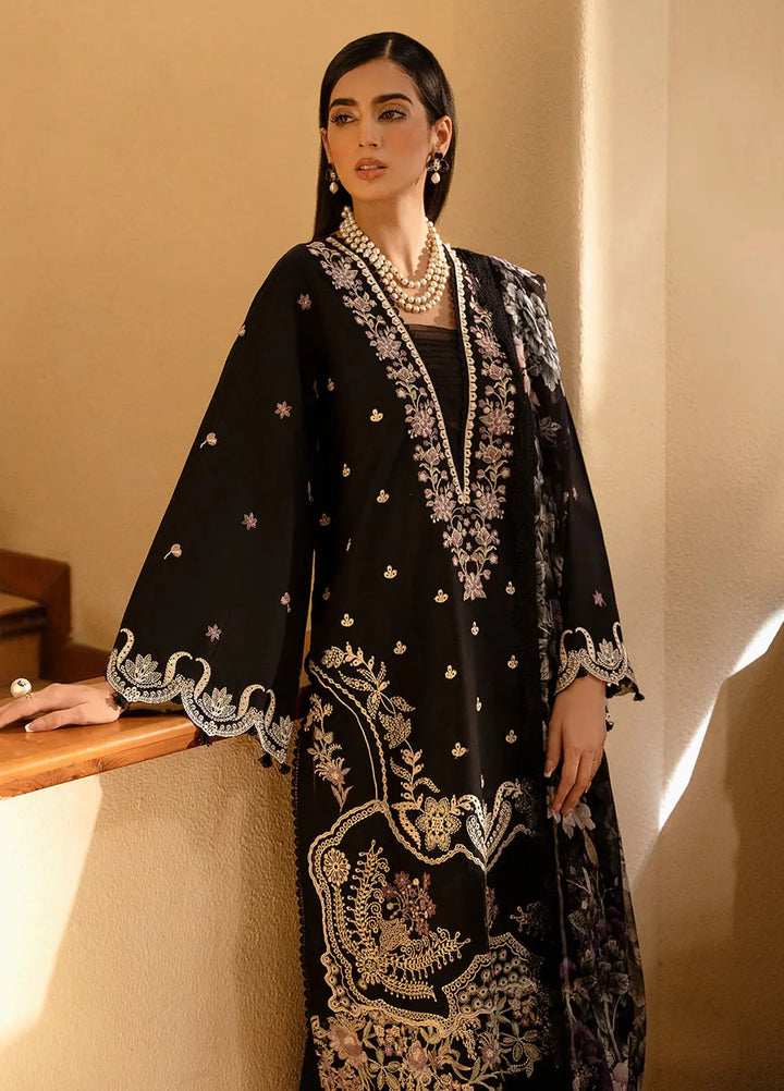 Dastak by Izel Embroidered Lawn Suits Unstitched 3 Piece IZL25D Qalah - Summer Collection