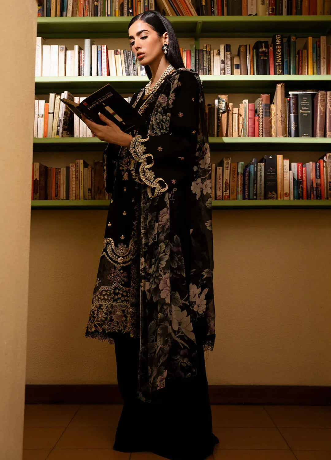 Dastak by Izel Embroidered Lawn Suits Unstitched 3 Piece IZL25D Qalah - Summer Collection