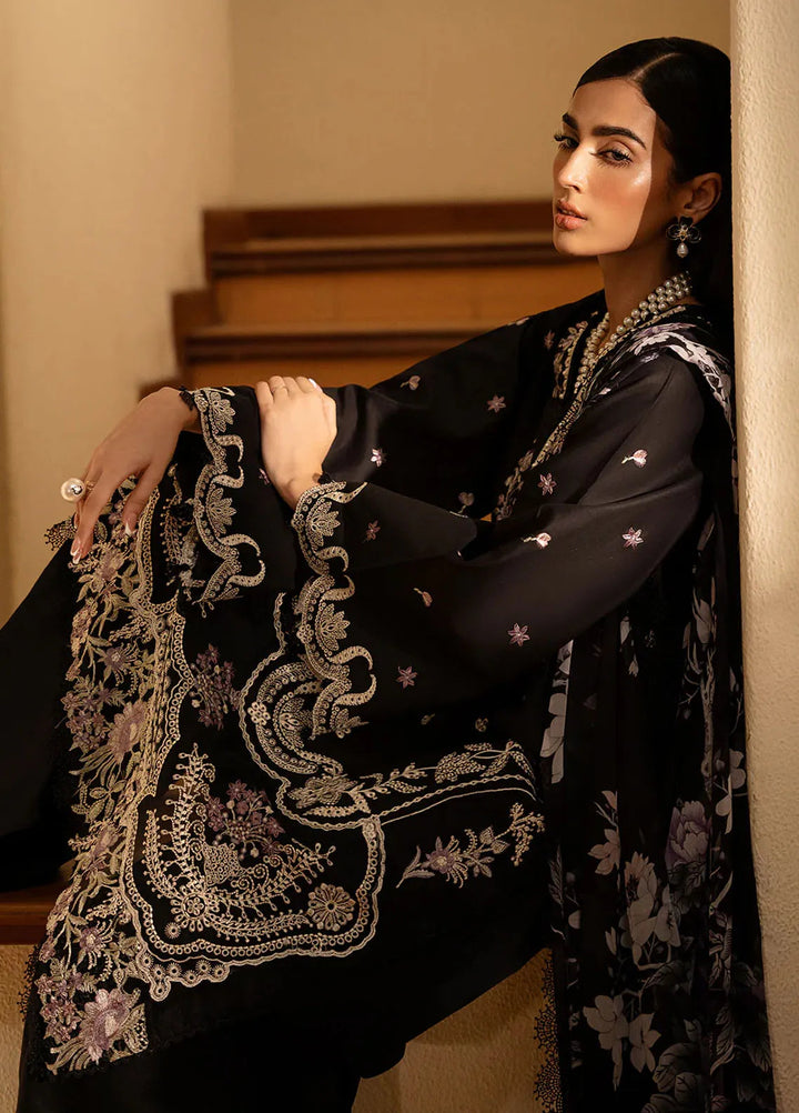 Dastak by Izel Embroidered Lawn Suits Unstitched 3 Piece IZL25D Qalah - Summer Collection