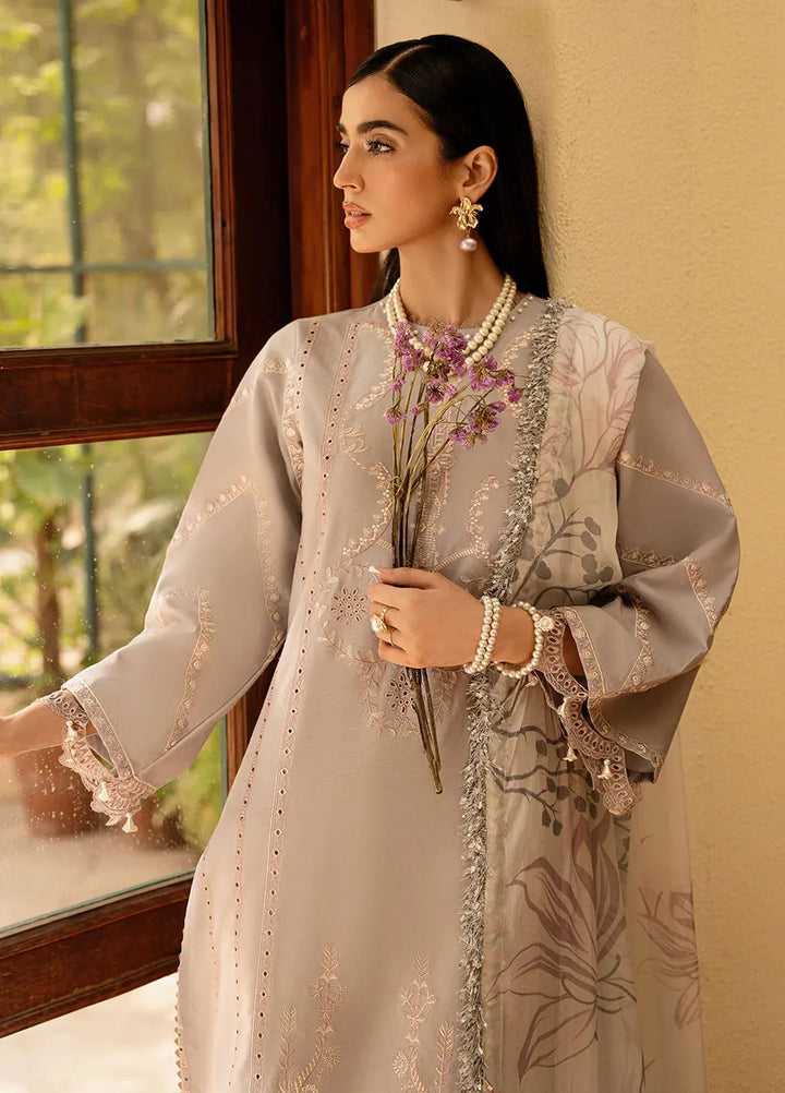 Dastak by Izel Embroidered Lawn Suits Unstitched 3 Piece IZL25D Saaye - Summer Collection