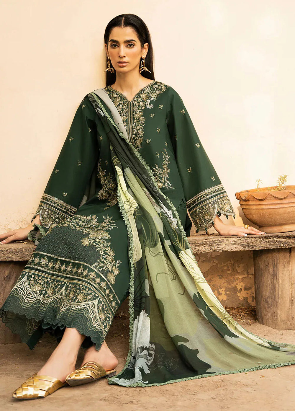 Dastak by Izel Embroidered Lawn Suits Unstitched 3 Piece IZL25D Zaib - Summer Collection