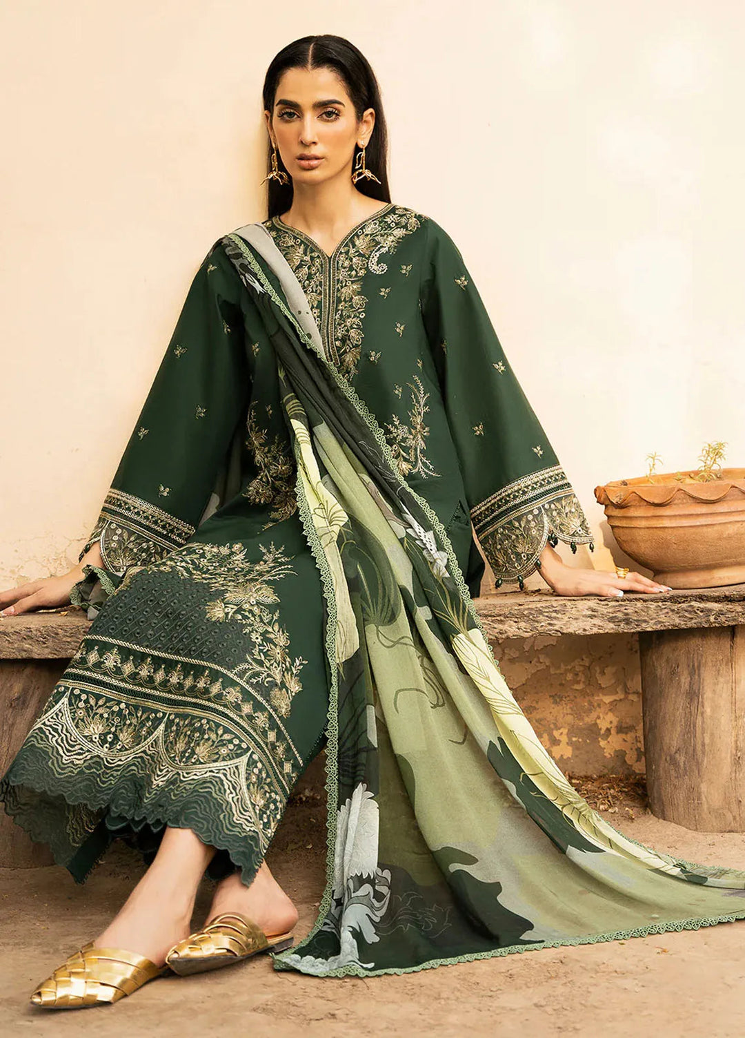 Dastak by Izel Embroidered Lawn Suits Unstitched 3 Piece IZL25D Zaib - Summer Collection