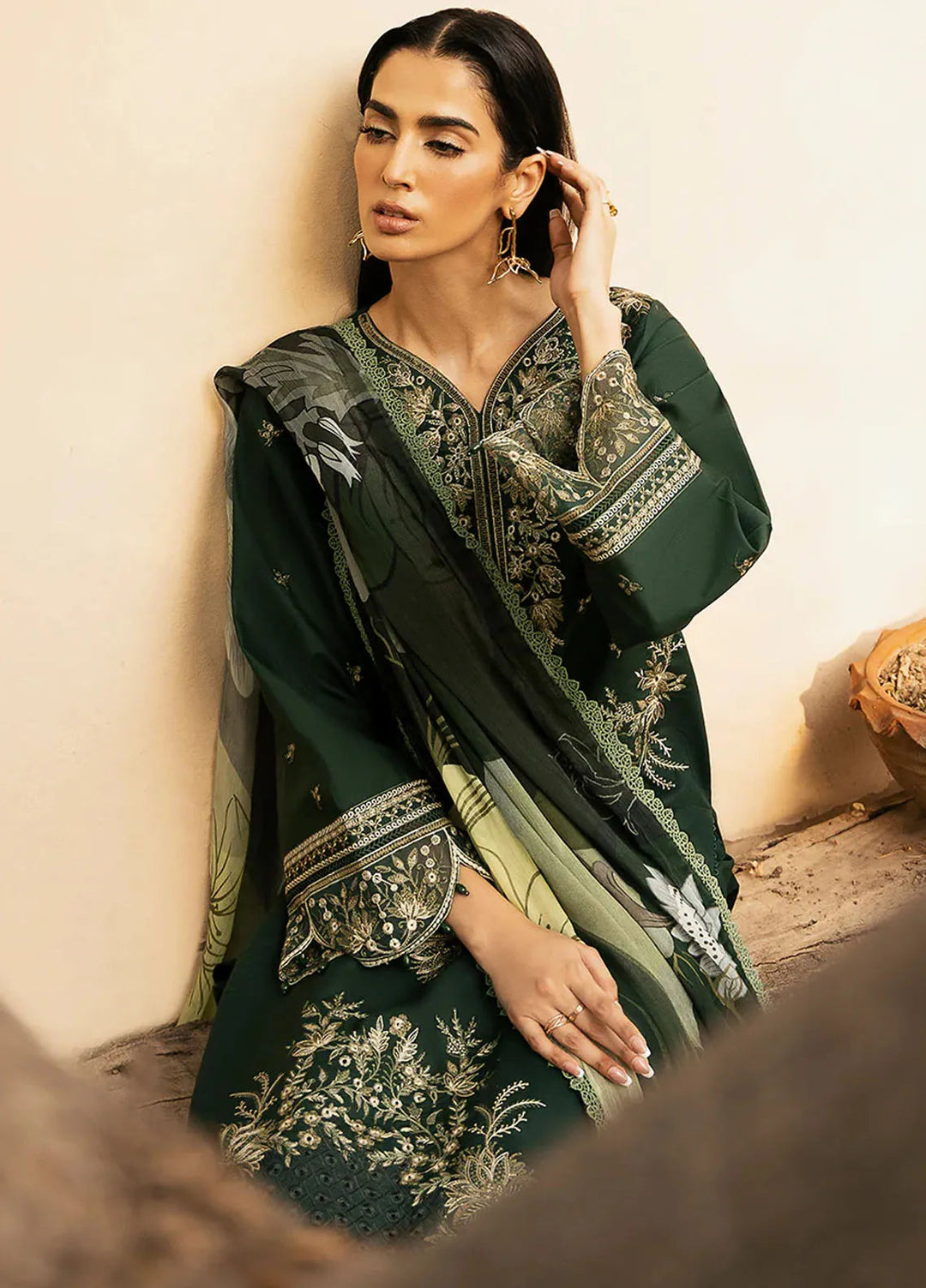 Dastak by Izel Embroidered Lawn Suits Unstitched 3 Piece IZL25D Zaib - Summer Collection