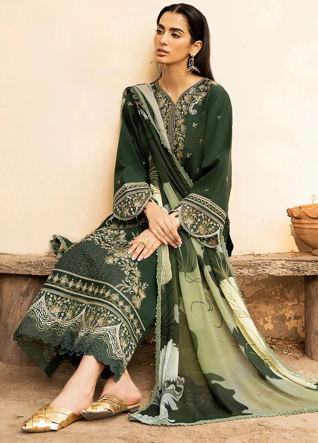 Dastak by Izel Embroidered Lawn Suits Unstitched 3 Piece IZL25D Zaib - Summer Collection