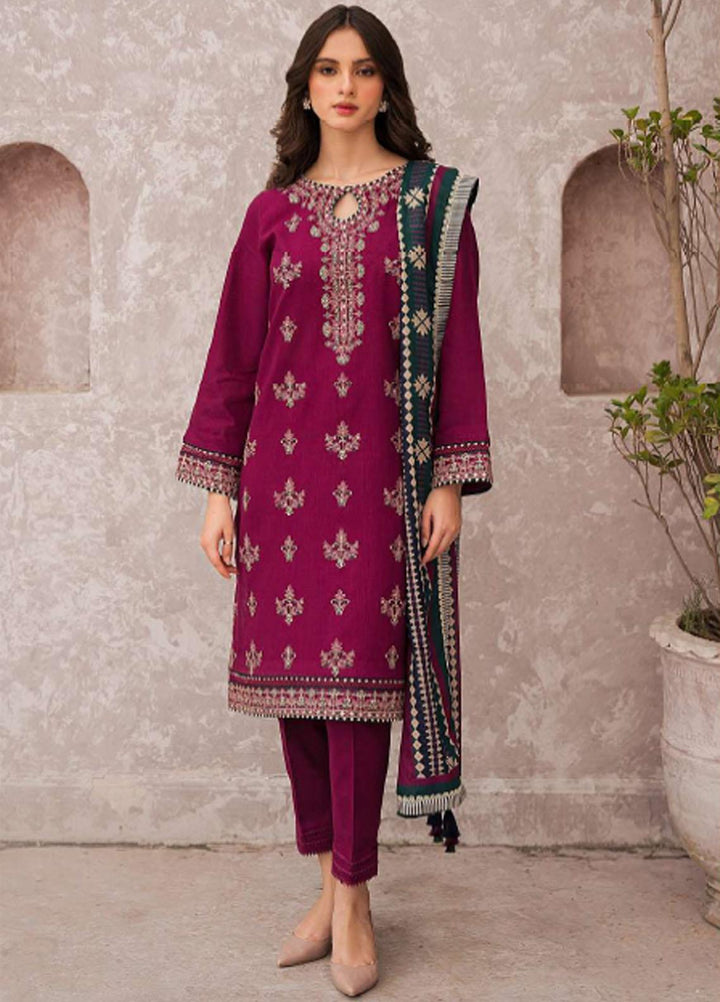Dastak By Jazmin Embroidered Khaddar Suits Unstitched 3 Piece JZ23DK D-02 Ziba - Winter Collection