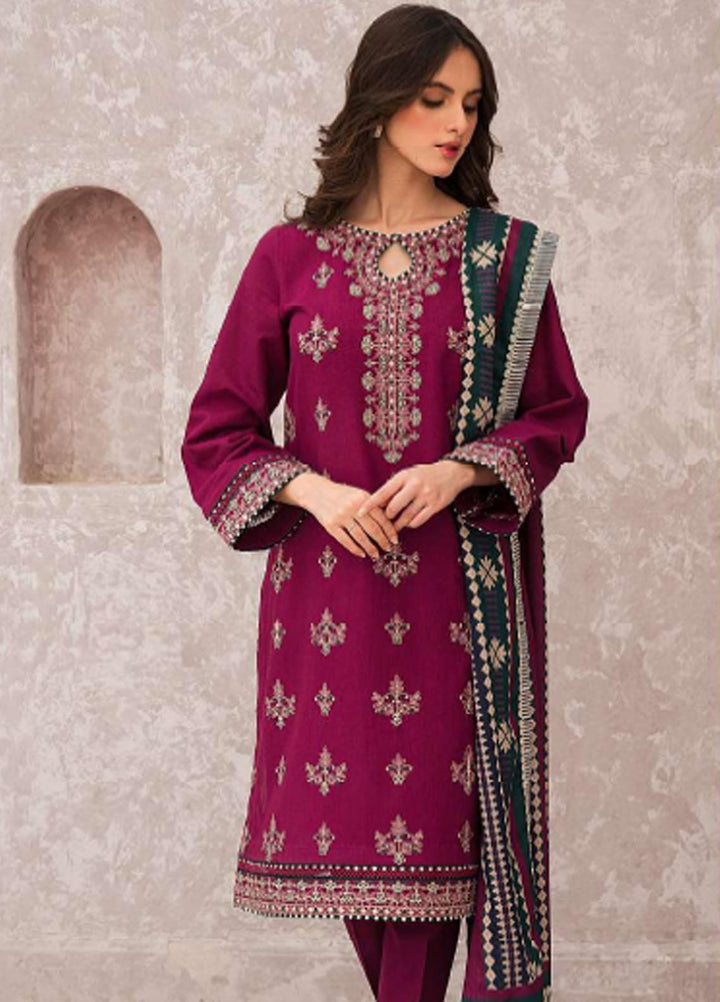 Dastak By Jazmin Embroidered Khaddar Suits Unstitched 3 Piece JZ23DK D-02 Ziba - Winter Collection