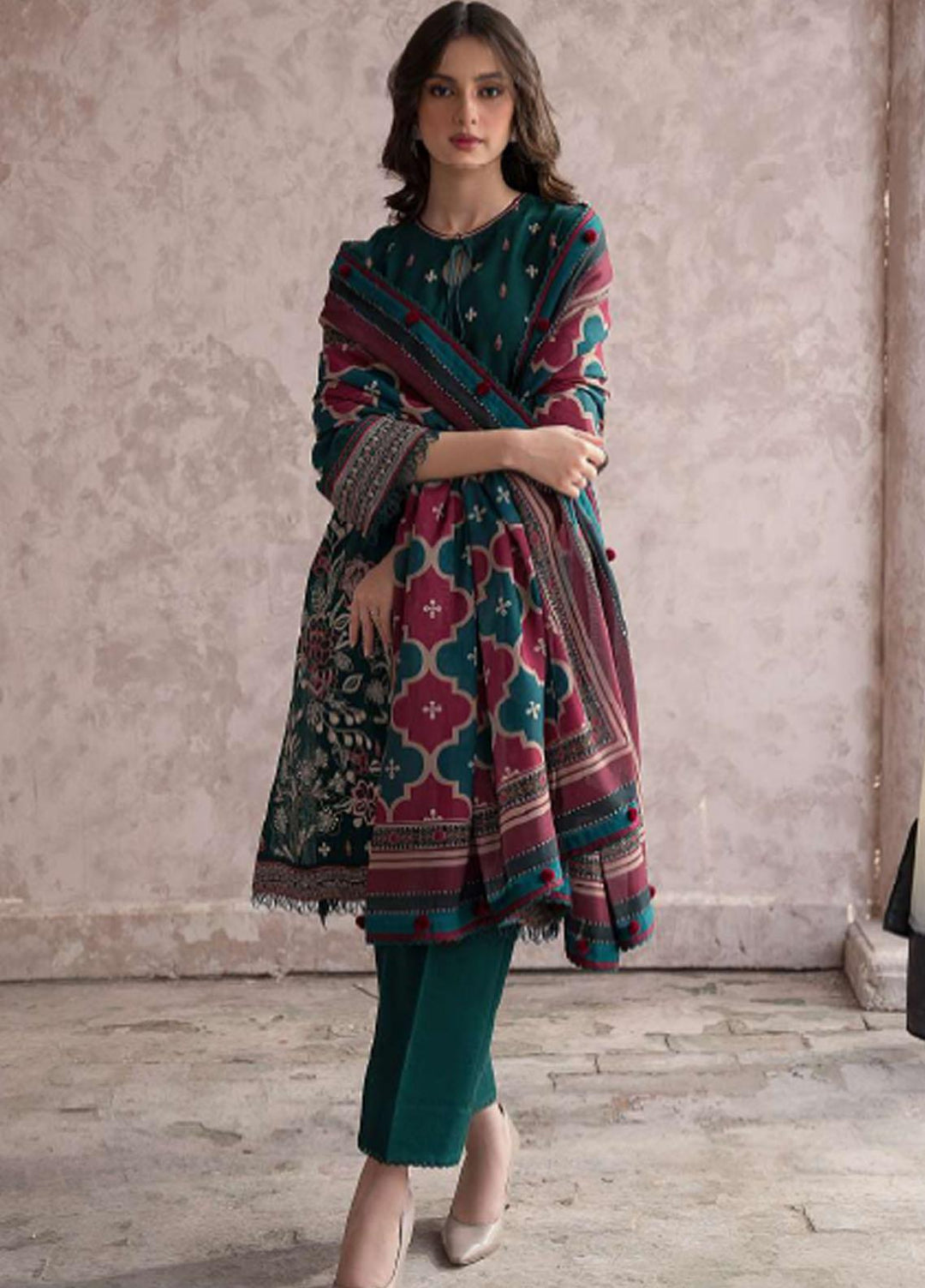 Dastak By Jazmin Embroidered Khaddar Suits Unstitched 3 Piece JZ23DK D-04 Juman - Winter Collection