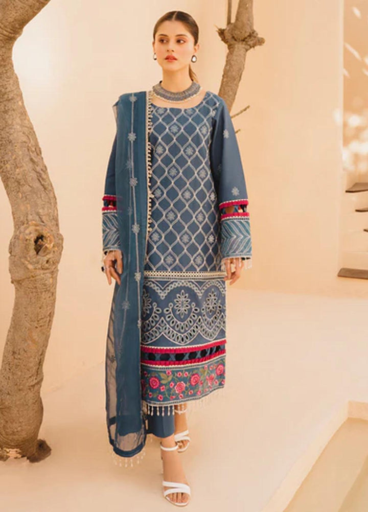 Dastak By Parishay Embroidered Lawn Suits Unstitched 3 Piece PR23D D-03 - Summer Collection