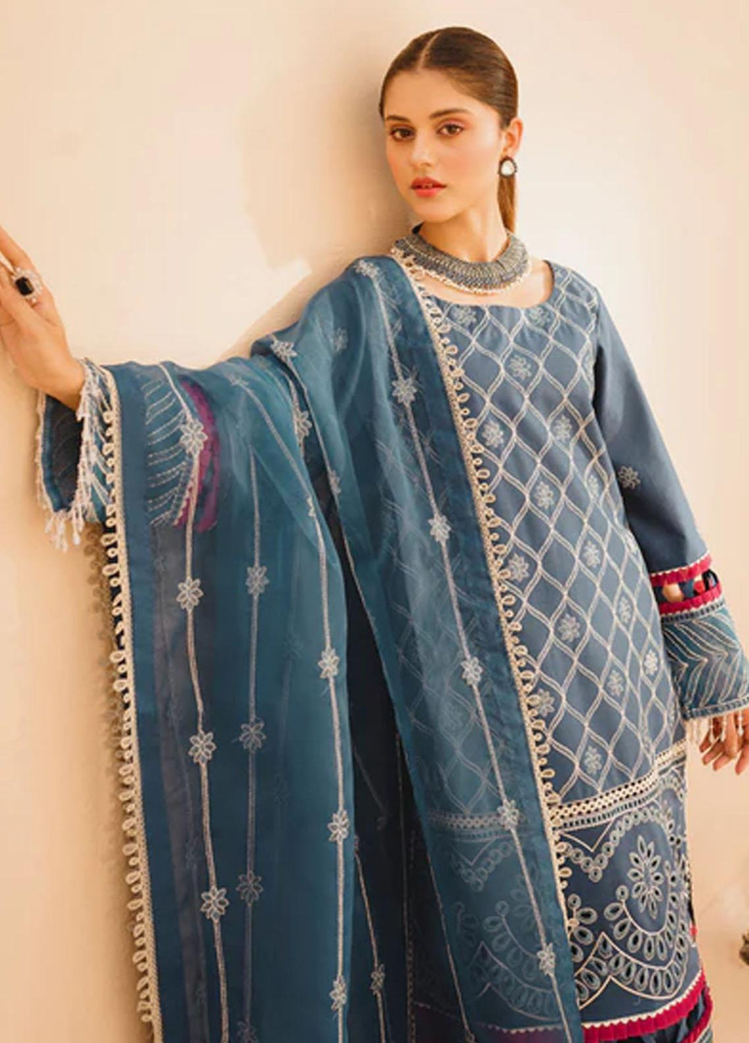 Dastak By Parishay Embroidered Lawn Suits Unstitched 3 Piece PR23D D-03 - Summer Collection