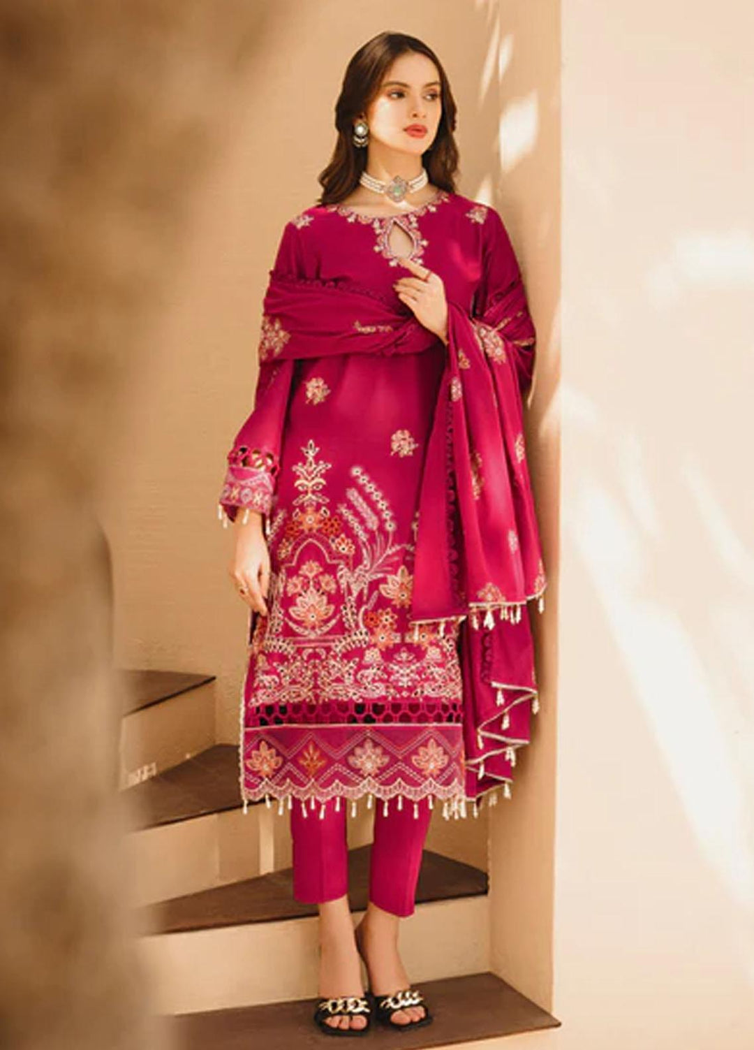 Dastak By Parishay Embroidered Lawn Suits Unstitched 3 Piece PR23D D-04 - Summer Collection