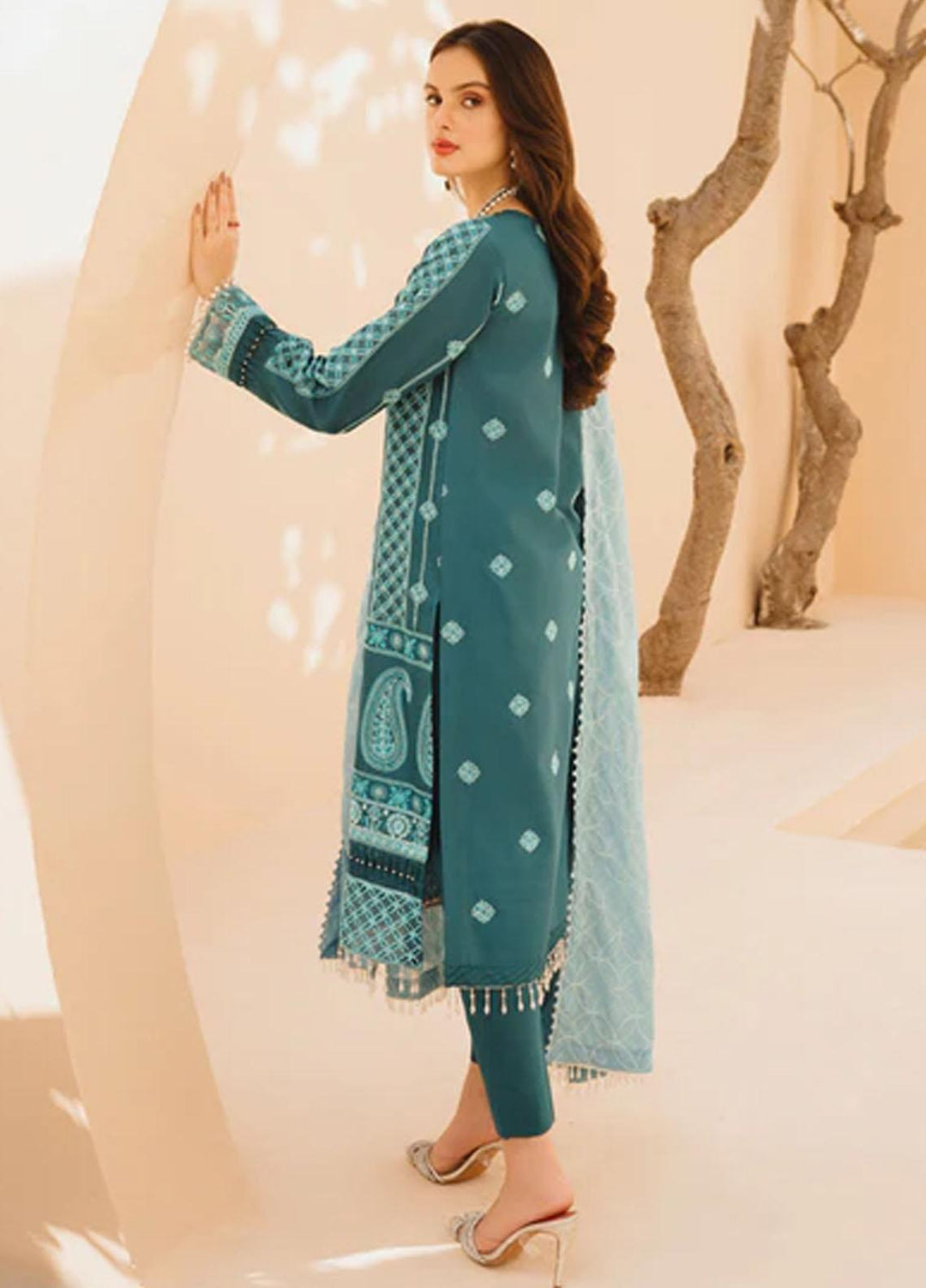Dastak By Parishay Embroidered Lawn Suits Unstitched 3 Piece PR23D D-07 - Summer Collection