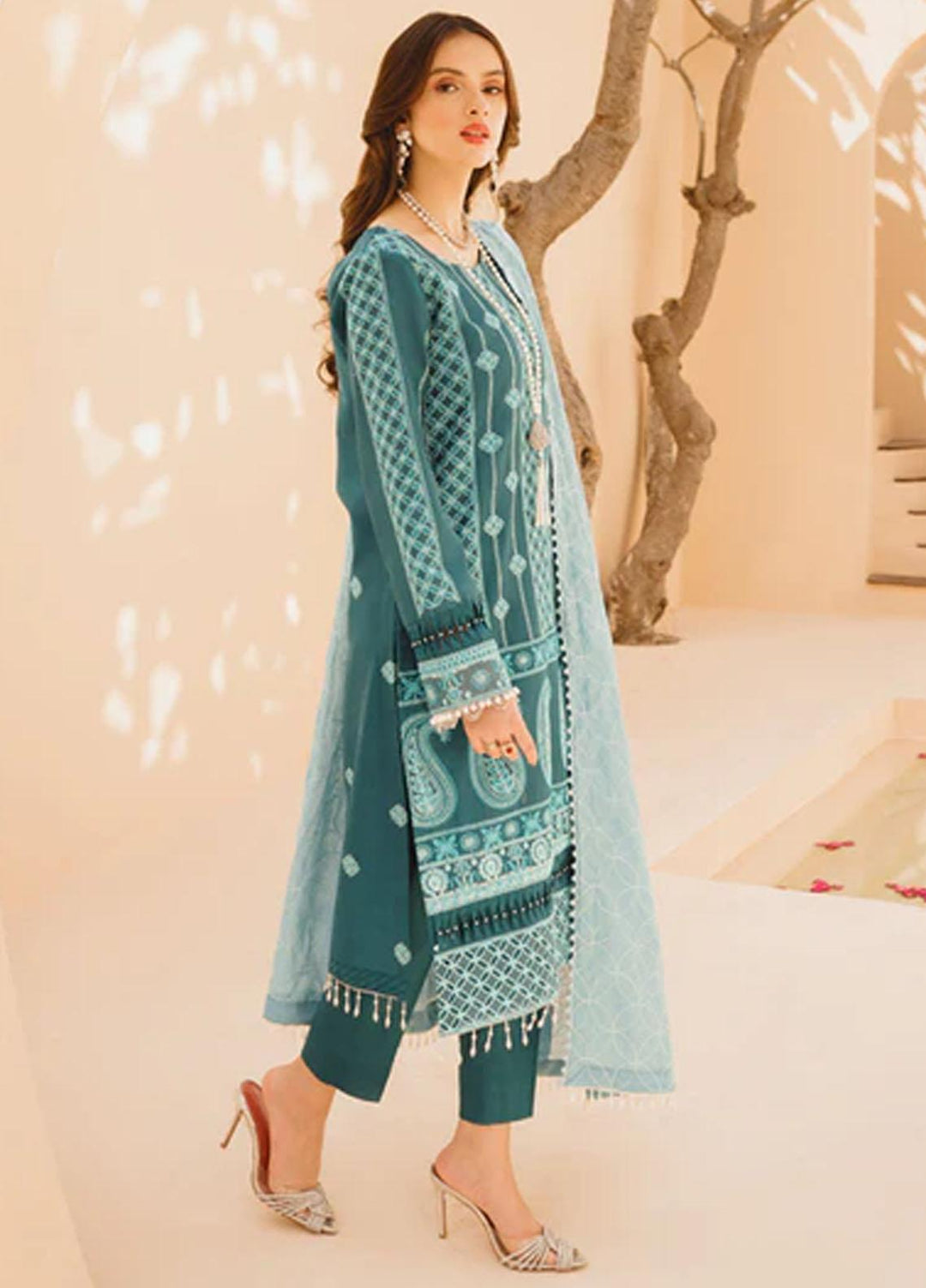 Dastak By Parishay Embroidered Lawn Suits Unstitched 3 Piece PR23D D-07 - Summer Collection